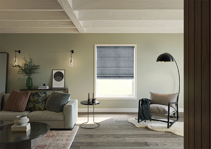 Velvet Opulence (Blackout), Storm Grey - Motorised Roman Blind - Image 8
